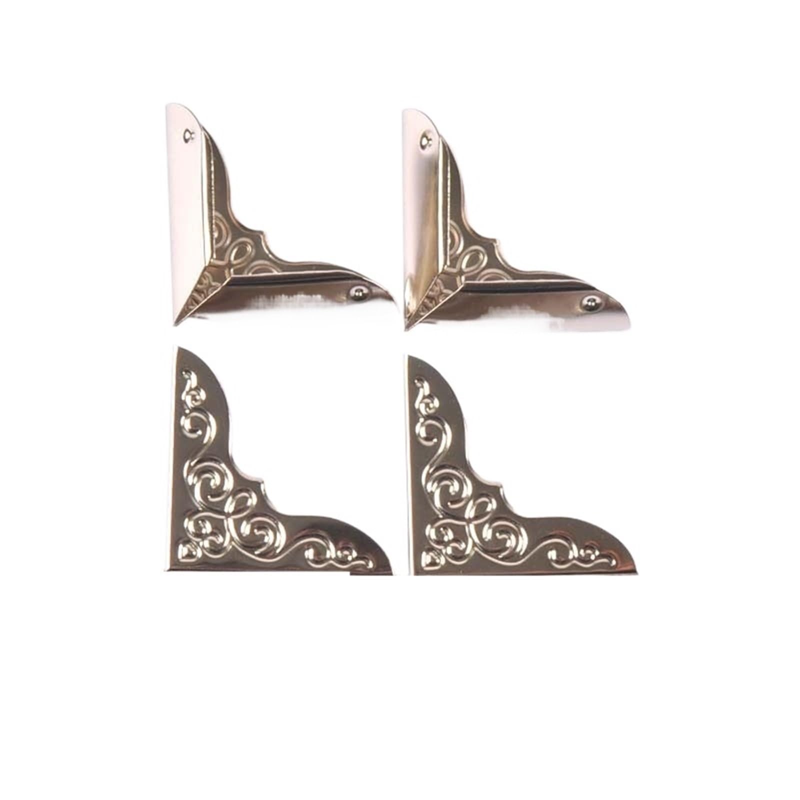 Metalowe narożniki do scrapbookingu, metalowe narożniki do książek, 20 sztuk, wielokolorowe, 30 x 30 mm (srebrne)
