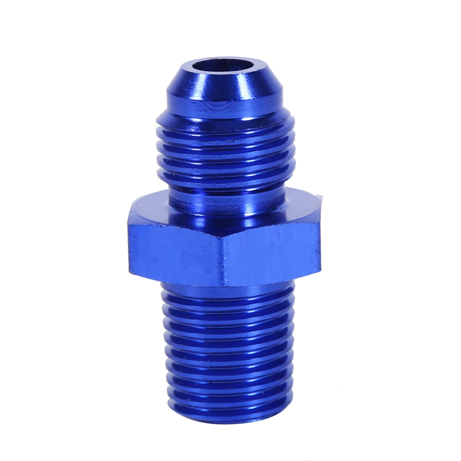 Adaptador de Montaje, Aluminio AN6 a NPT Accesorios de Combustible de 1/4 Adaptador Recto Accesorio Universal para Automóvil Azul