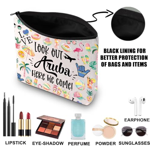 JNIAP Aruba Makeup Bag Aruba Trip Gifts Aruba Vocation Gifts Aruba Travel Bag Aruba Souvenir Aruba Toiletry Bag (Look Out Aruba)3