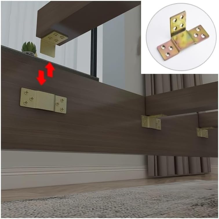 5Pcs Heavy Duty Iron Bed Frame Brackets Easy-to-Assemble Bracket Connectors for Heavy-Duty Wood Frames - Furniture Hardware DIY Furniture Reinforcement