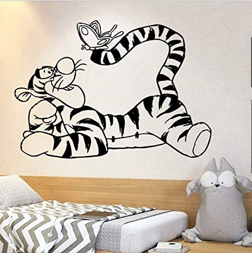 Tigrou Porcelet Sticker Mural Vinyle Sticker Mural Chambre De Bébé Grands Stickers Muraux Décoration Accessoires Pour Pépinière Mode 42X58 Cm