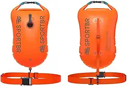 SPORTBR - Bóia e Sinalizador para Natação em Mar Aberto - Bóia com Apito, Faixa de Segurança, Item de Sinalização, Dispositivo para Águas Abertas, Bóia para Nadadores, Kit Salva-vidas