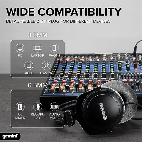 Gemini Sound Sistema de fone de ouvido para mixagem de equipamentos DJX-1000 Ultimate Over Ear para