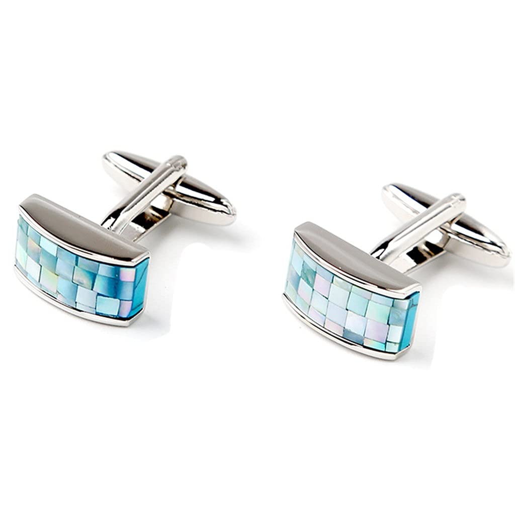 Gemelos de camisa francesa para hombre, conchas de colores naturales, puños de camisa ligeros de alta gama para mujer, clavos para puños