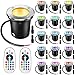 Tuanse 16 Pack Low Voltage Landscape Lights with 32 Connectors and 2 Remotes, RGBW Colored LED Well Lighting 12V-24V Waterproof Outdoor In Ground Lights for Garden Pathway Deck
