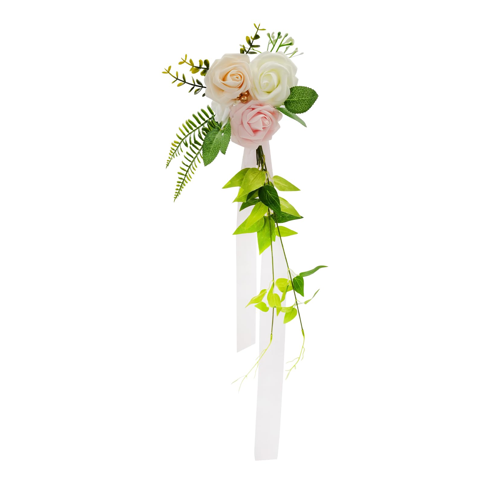 10 Stück Hochzeitsstuhl-Rücken blumen, Blumendekoration mit Bändern, Hochzeit Stuhl Deko, für Hochzeitsfeiern, rosa
