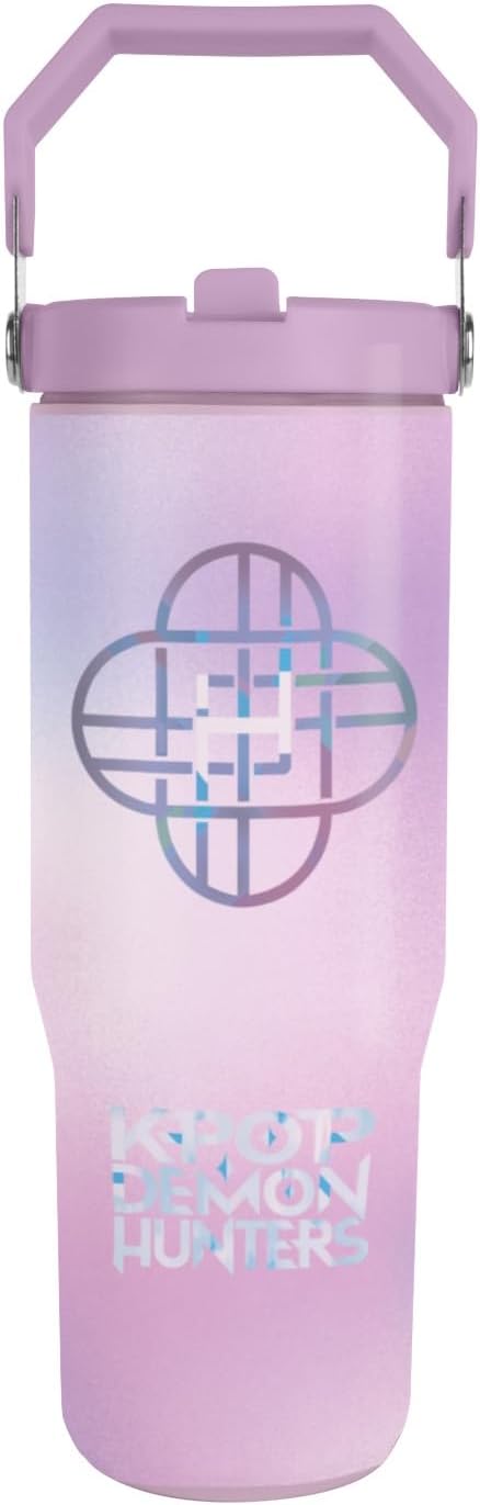 K-Pop Demon Hunters (Huntrix Logo) 30oz Tumbler with PE Straw, 850ml Capacity, Officially Licensed Product, K-Pop Drinkware for Home