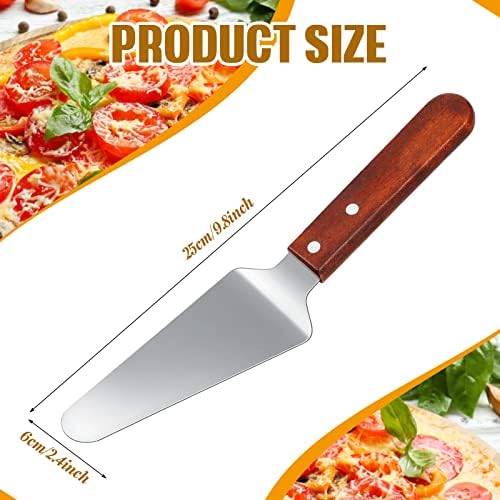Yinkin 40 Pack Pie Server Pizza Spatula Stainless Steel Pie Spatula Wood Handle Easy to Grip Cake Cutter Slicers Utensils, 9.8 x 2.4 Inches