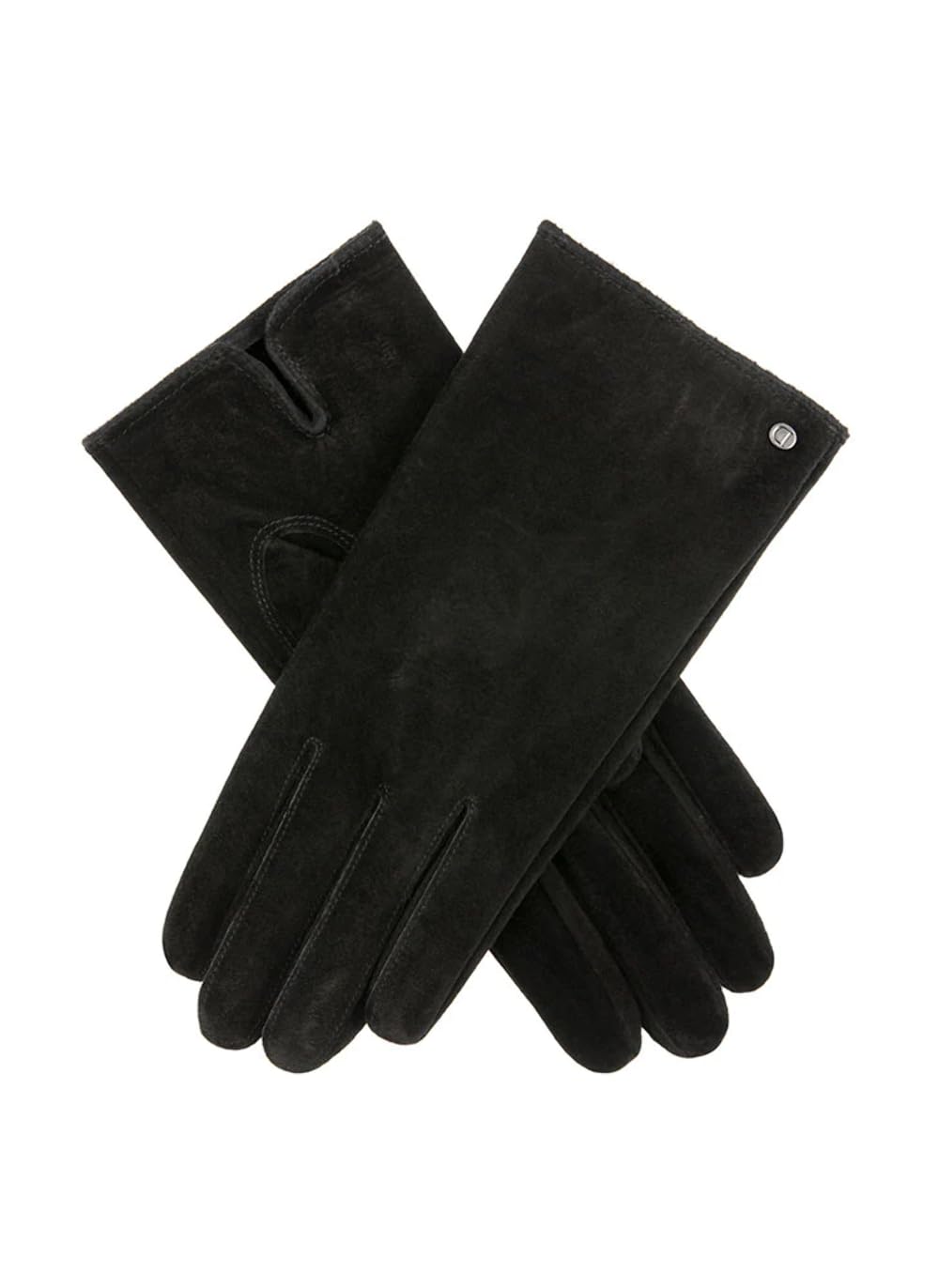 Dents Women's Black Lined Suede Gloves - / S