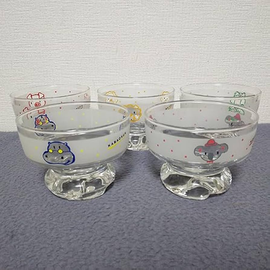 Amazon.co.jp: デザート皿 5客セット アイスクリームフルーツに 足つき