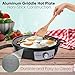 Nutrichef Electric Crepe Maker & Griddle Cooktop - Nonstick 12 Inch Aluminum Hot Plate with LED Indicator Lights & Adjustable Temperature Control - Wooden Spatula & Batter Spreader Included