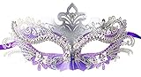 Masquerade Mask Shiny Metal Rhinestone Venetian Pretty Party Evening Prom Mask