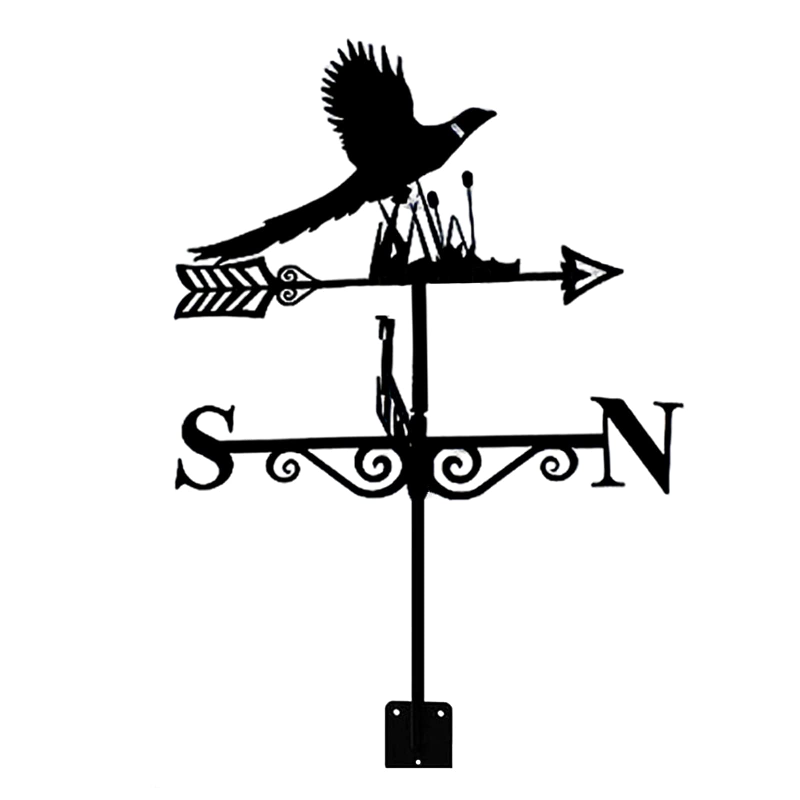 TAXXII Metal Weathervane Garden Wind Vane For Yard Stainless Steel Indicator with Sculptures Weathercock Measuring Tool for Decor Roof
