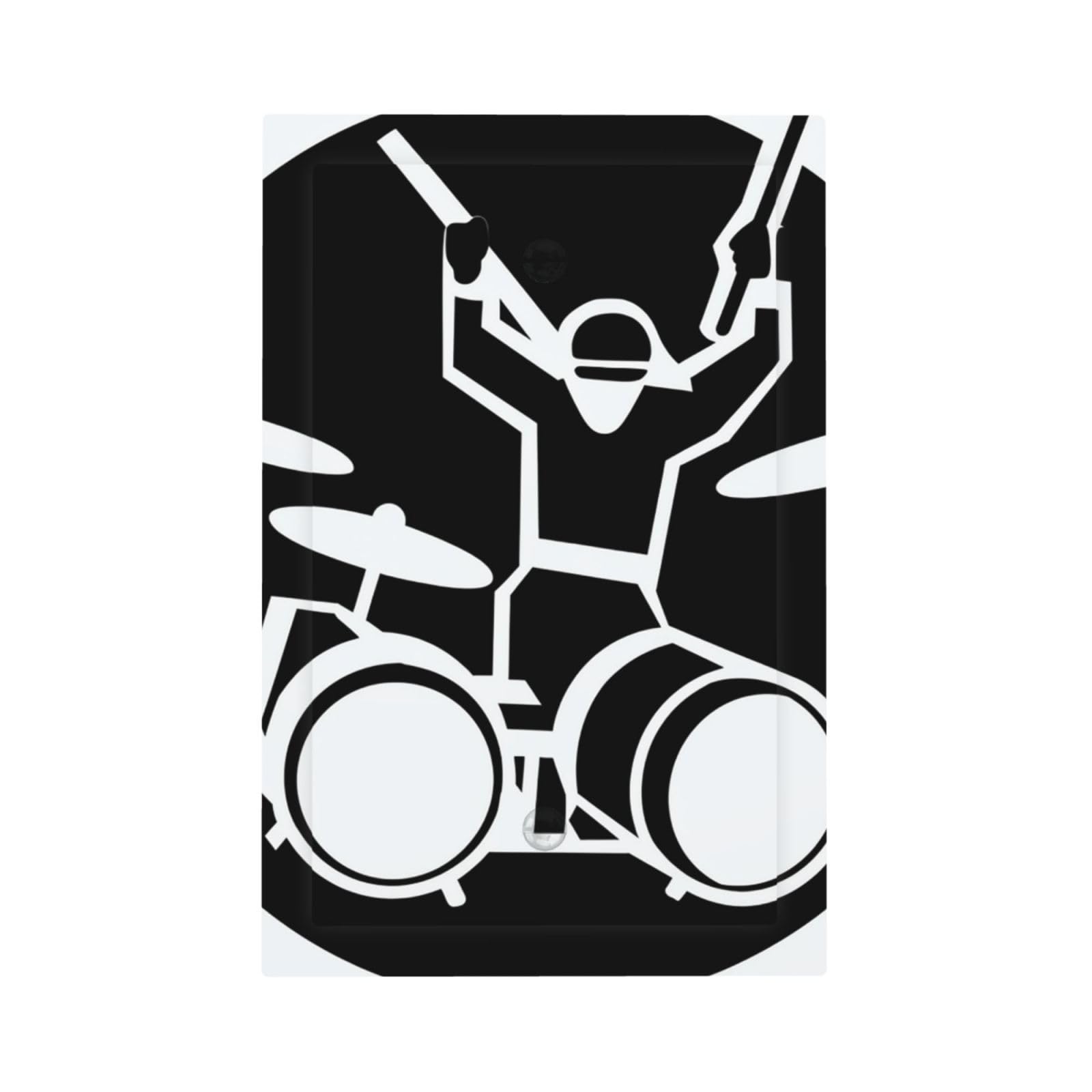 1-Gang Decorator Wall Plate Drummer Light Switch Cover Single Gang Receptacle Outlet Wall Plate Mid Size 5" x 3" Wallplate Unbreakable Polycarbonate Outlet Faceplates Covers