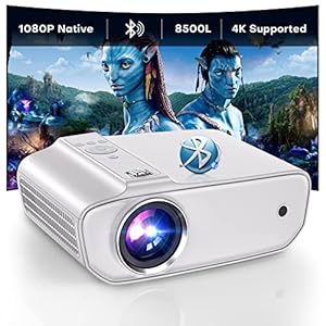 TOPVISION Bluetooth 5.1 Mini-beamer, 8500 lumen, multimedia thuisbioscoopbeamer, 250 inch display, ondersteuning compatibel met HDMI, USB, VGA, AV, smartphone, pad, tv-box, laptop