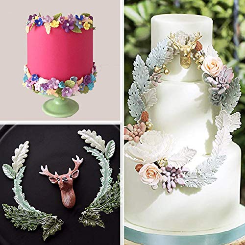 Koogel Tree Leaf Silicone Mold, Resin Mold Cake Fondant Silicone Mold Fondant Clay Mould Leaf Shape Diy Decorating Tool #TOP4