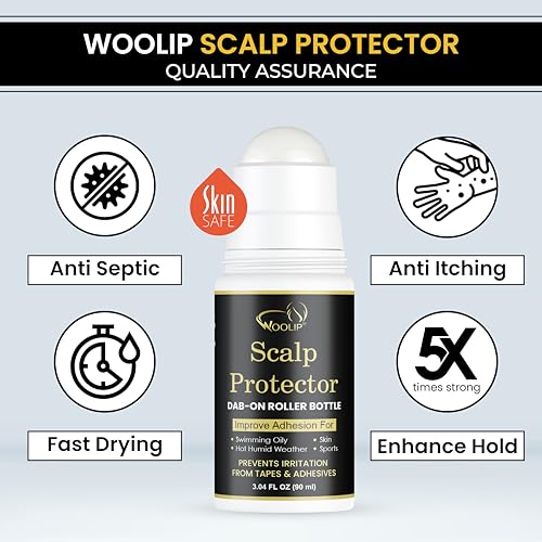 Image of Scalp Protector Dab On Roller Bottle Prevents Irritation From Hair Patch Tape & Wig Adhesive Anti Bacterial Anti Itching Formula Improves Adhesion 90ML