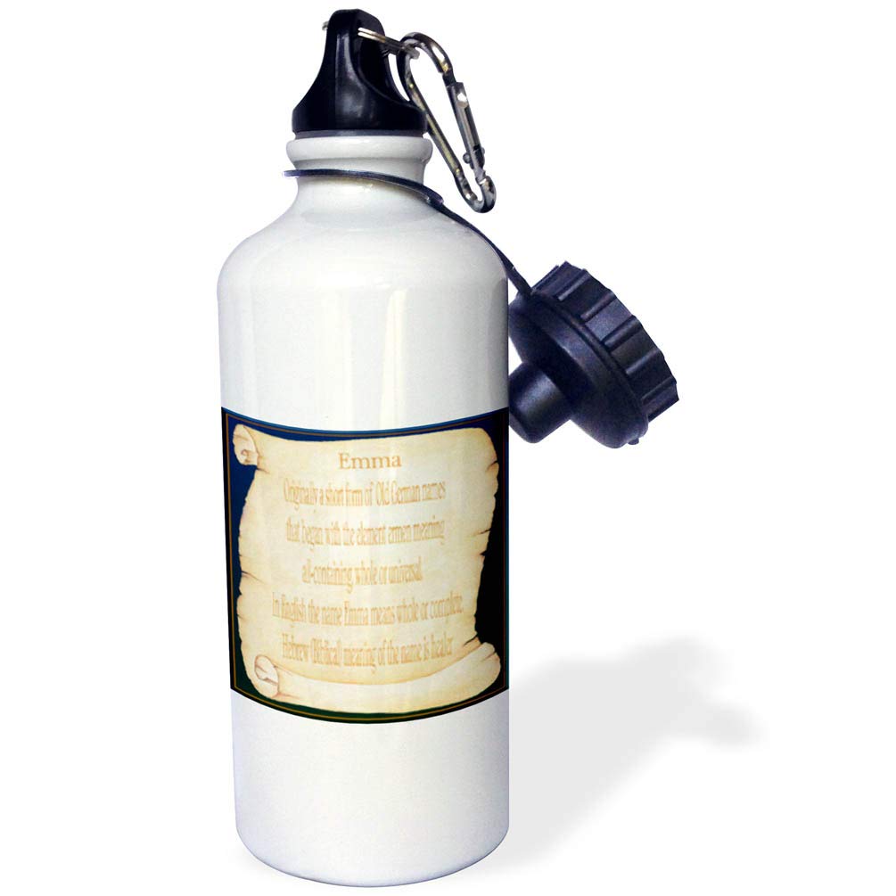 3dRose Emma The Meaning Sports Water Bottle 21 oz White