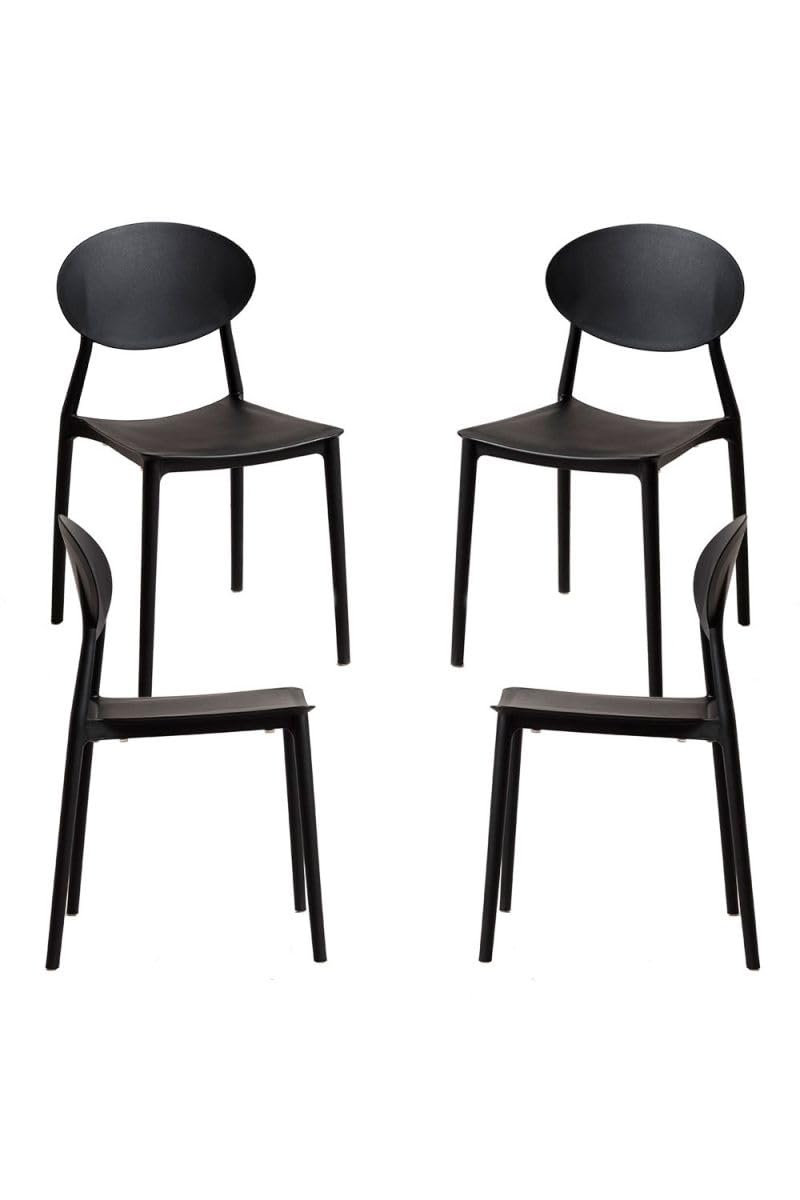 Regalos Miguel - Packs Sillas Jardín - Pack 4 Sillas Bután - Negro