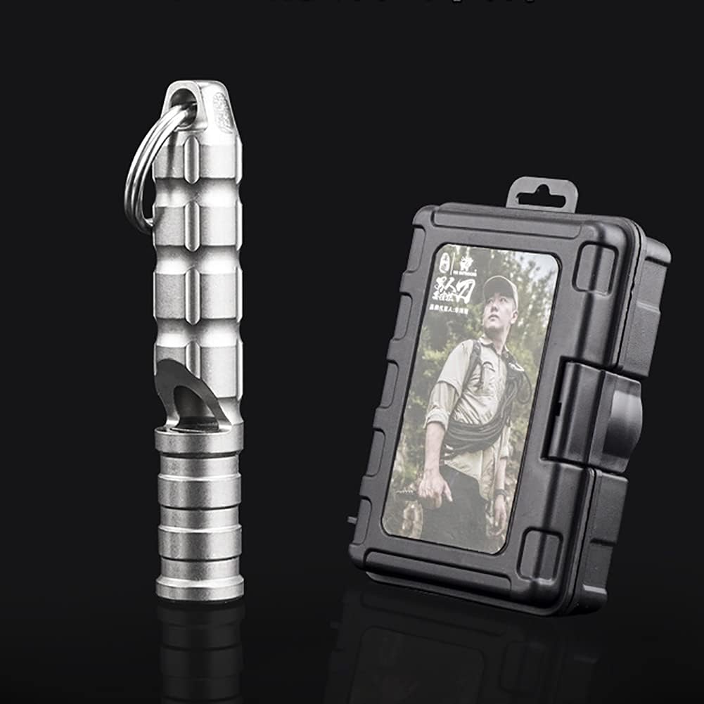 Whistle Emergency Whistle Outdoor Survival Treble Whistle Titanium Alloy Sonic Boom Whistle Single-Tube Bird Training Whistle (Color : Silver)