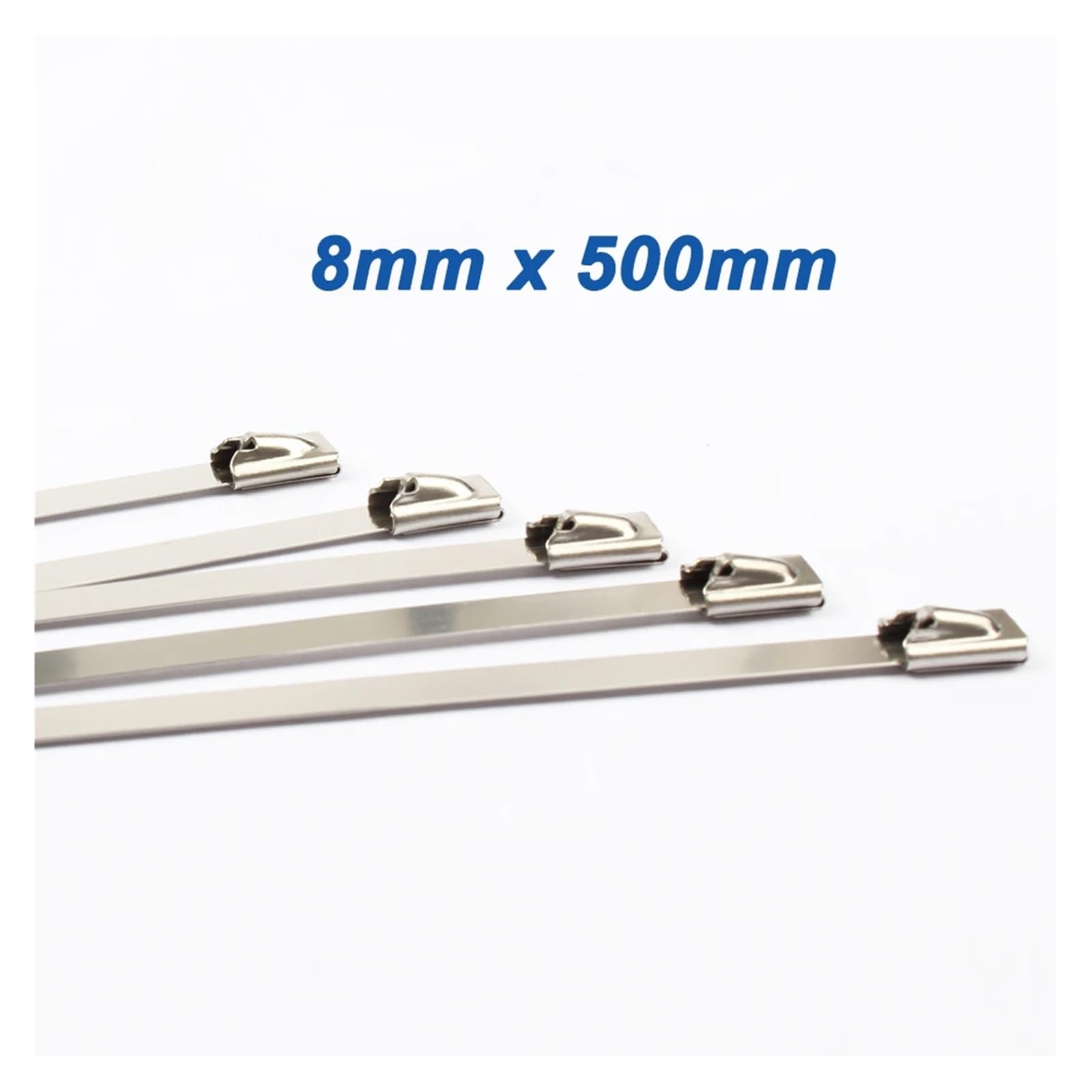 Bridas Metalicas 100 Uds. Bridas de cables acero inoxidable autoblocantes 8mm ancho bridas metal con cierre automático Para Fijación Tuberías(8mmx500mm)