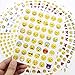 Zicome Small Cute Emoji Face Stickers, 25 Sheets, Set of 1200 Stickers