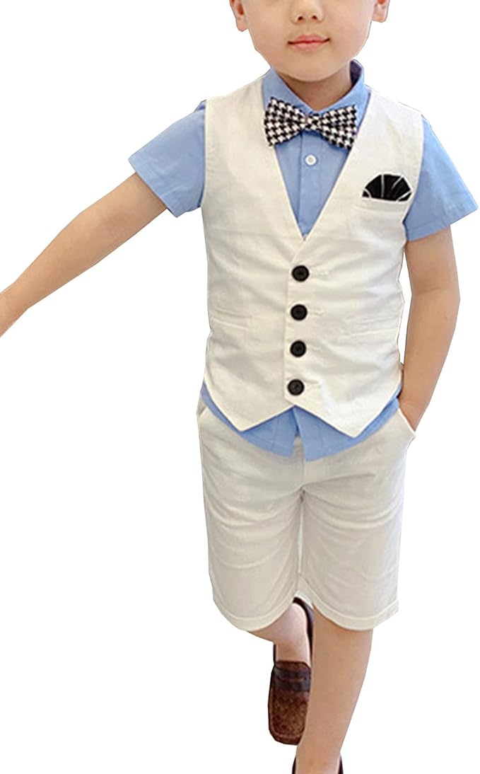 Shengwan 4 Pezzo Abito Completo Bambini Ragazzi Gentleman Nozze