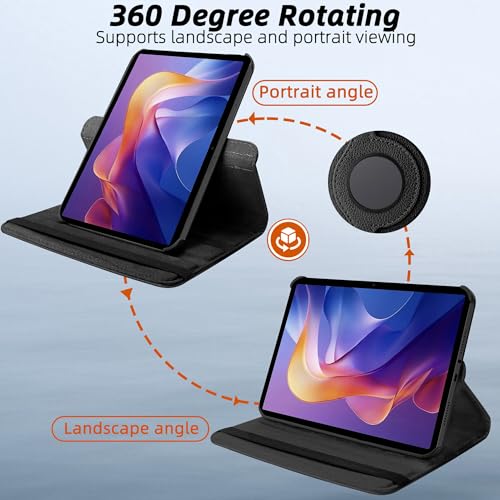 Image of TGK 360 Rotatable Smart Flip Cover for Xiaomi Redmi Pad 2 11 inch Tablet Case (Black)