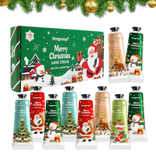 Fengyang® Crema De Manos, Juego Crema Manos Navideña, Hidrata La Piel Seca Y Agrietada, Navidad, Cumpleaños, Set De Regalo para Mujeres, Hombres