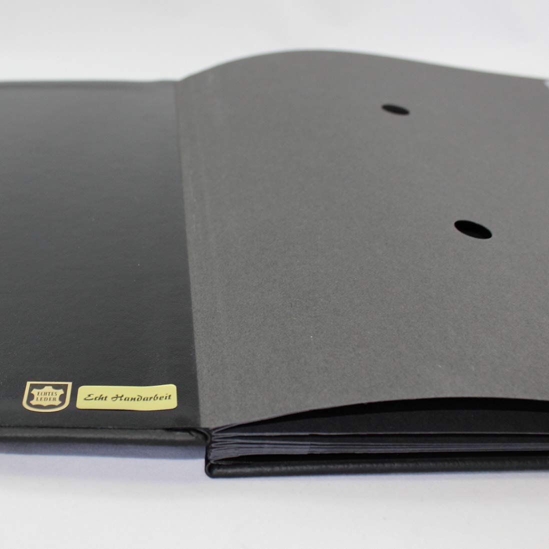 Classificatore in pelle di bufalo con registro 1-7 in marrone scuro