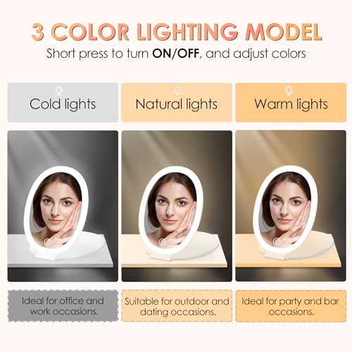 COSYGLOW Travel Makeup Mirror with Light Portable Mirror - image 2