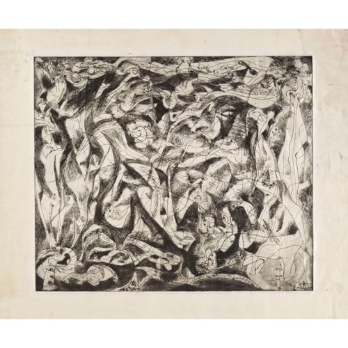 Toile roulée Jackson Pollock Untitled grand tableau mur vide