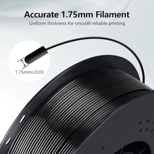 Image of RepRapper Black PETG Filament 1.75mm, 6 x 1KG Pack for FDM 3D Printers