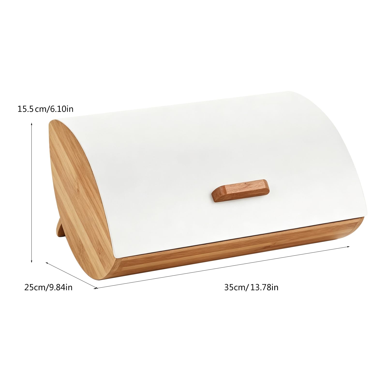 Caja de almacenamiento para pan con paneles de madera transpirables y