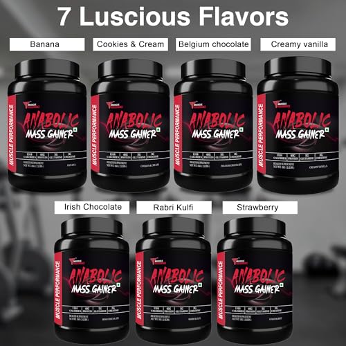 Image of Anabolic Mass Gainer 1kg Belgium Chocolate | High Protein & Carbs, Calorie Added Multi-Vitamins, Probiotics & Enzymes, Cereal Based Bulk Gainer