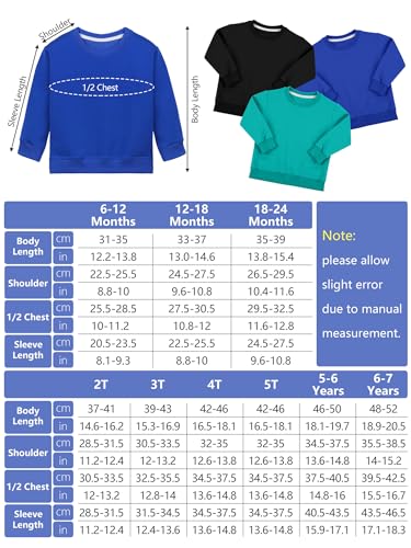 Cooraby KB5095 3 Pack Baby And Toddler Boys Crewneck Sweatshirts Kids Solid Cotton Pullover Hoodie Long Sleeve T-Shirts Tops thumb #1