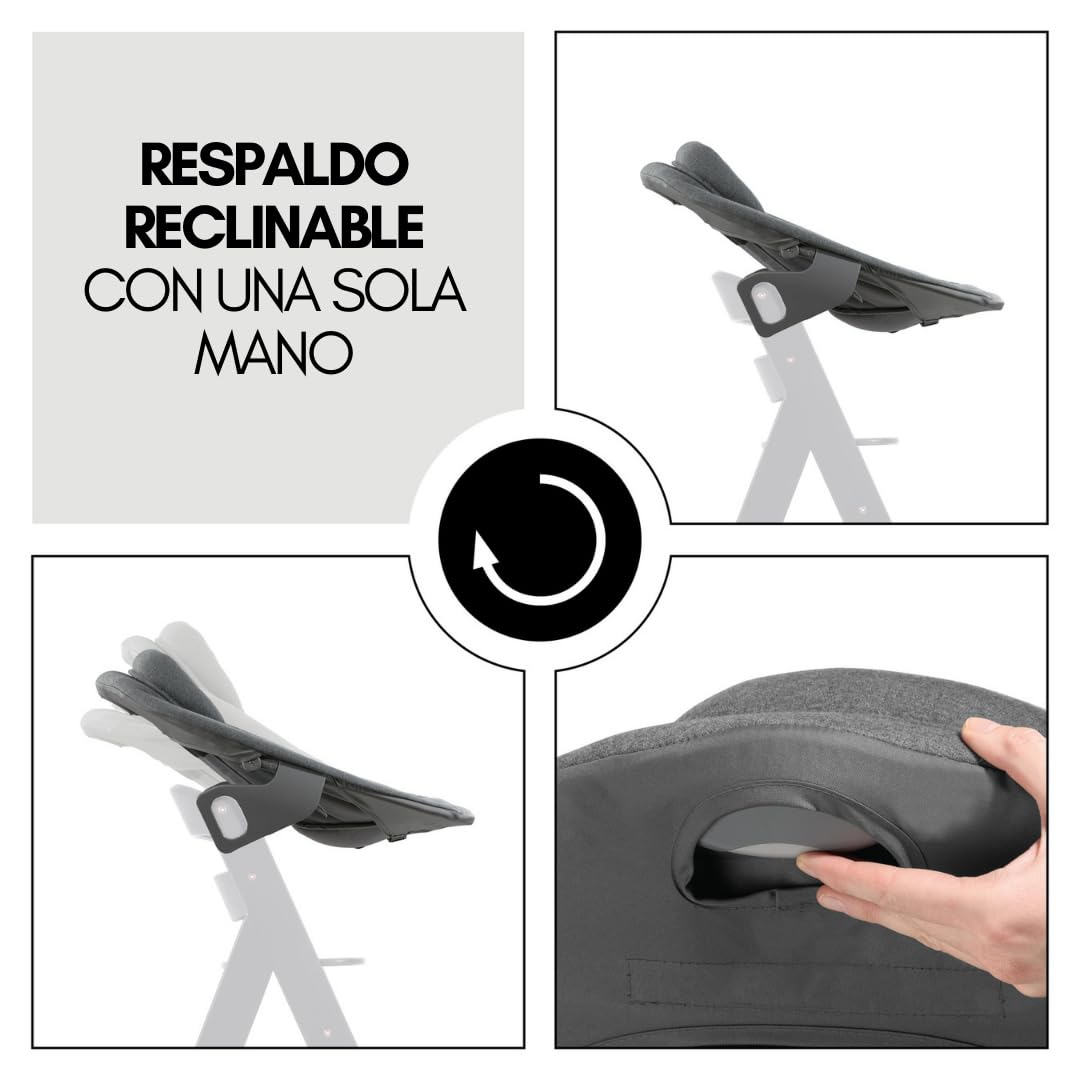 hauck Beta Newborn Set de Trona de Madera para Bebés - Tronas Evolutivas para Recién Nacidos con Hamaca Premium Cojín y Bandeja - Silla Alta Niños Comedor - Blanco