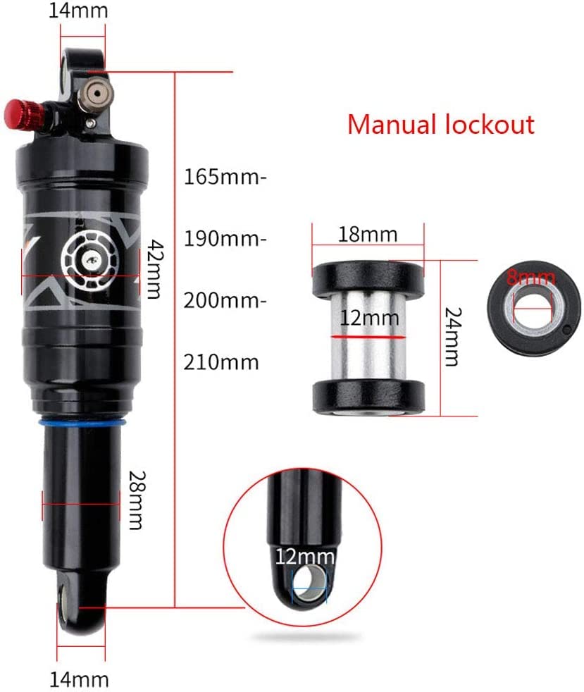 Mountainbike Stoßdämpfer Absorber Air Rear Shock - Rebound/Lock Out/Luftdruck einstellbar