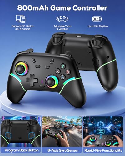Image of Switch 2 Accessories and Pro Style Controllers, [Charge Inside]Case Bundle for Nintendo Switch 2 Console,FYOUNG 23 IN 1 Kit:Carrying Case,Protective Shell,Grip for Joycon,Steering Wheel for Mario Kart