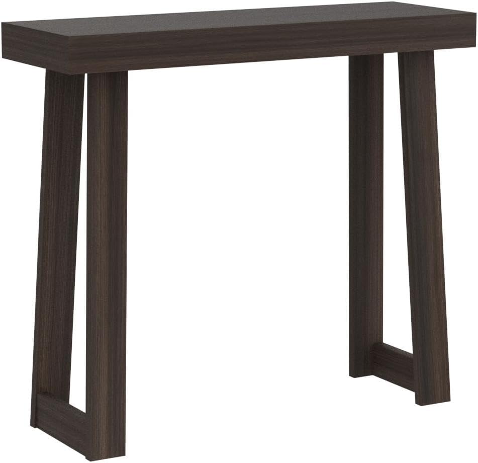 Walnut Solid Wood Narrow Console Table with Storage Shelf
