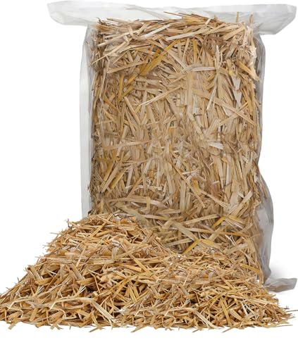 Natural Wheat Straw - Dry Clean Soft Bale for Stray Cats & Dogs Shelter Chicken Coop Bedding Garden Mulch & Weed Cover (1LB)