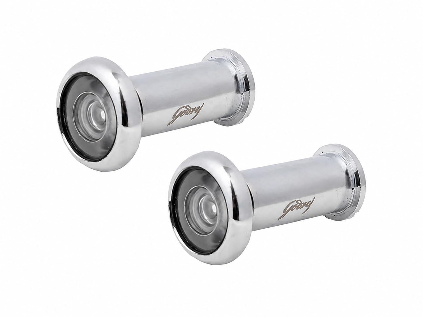 Godrej Door Fittings I180° Door Eye Viewer (Pack of 2) Premium Chrome Finish I Clear Lens Peephole for Main Door Security Eye Hole| 35-50mm Doors Thick | Door Viewer with 12mm Inner Dia Security