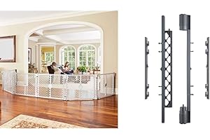 Superyard 6 Panel Baby Play Yard: Extra Wide & Superyard Wall Mount Kit