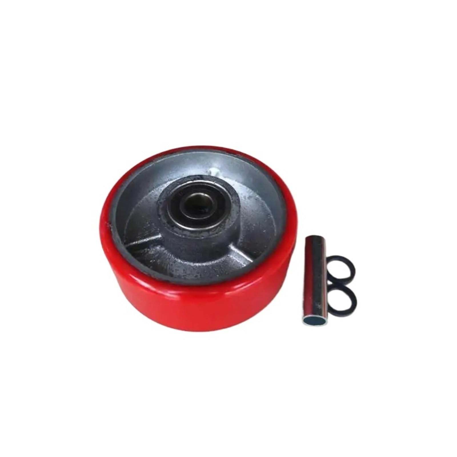 1 Piece 5 inch PU Caster Heavy Duty Single Wheel Polyurethane red Iron core Flat car