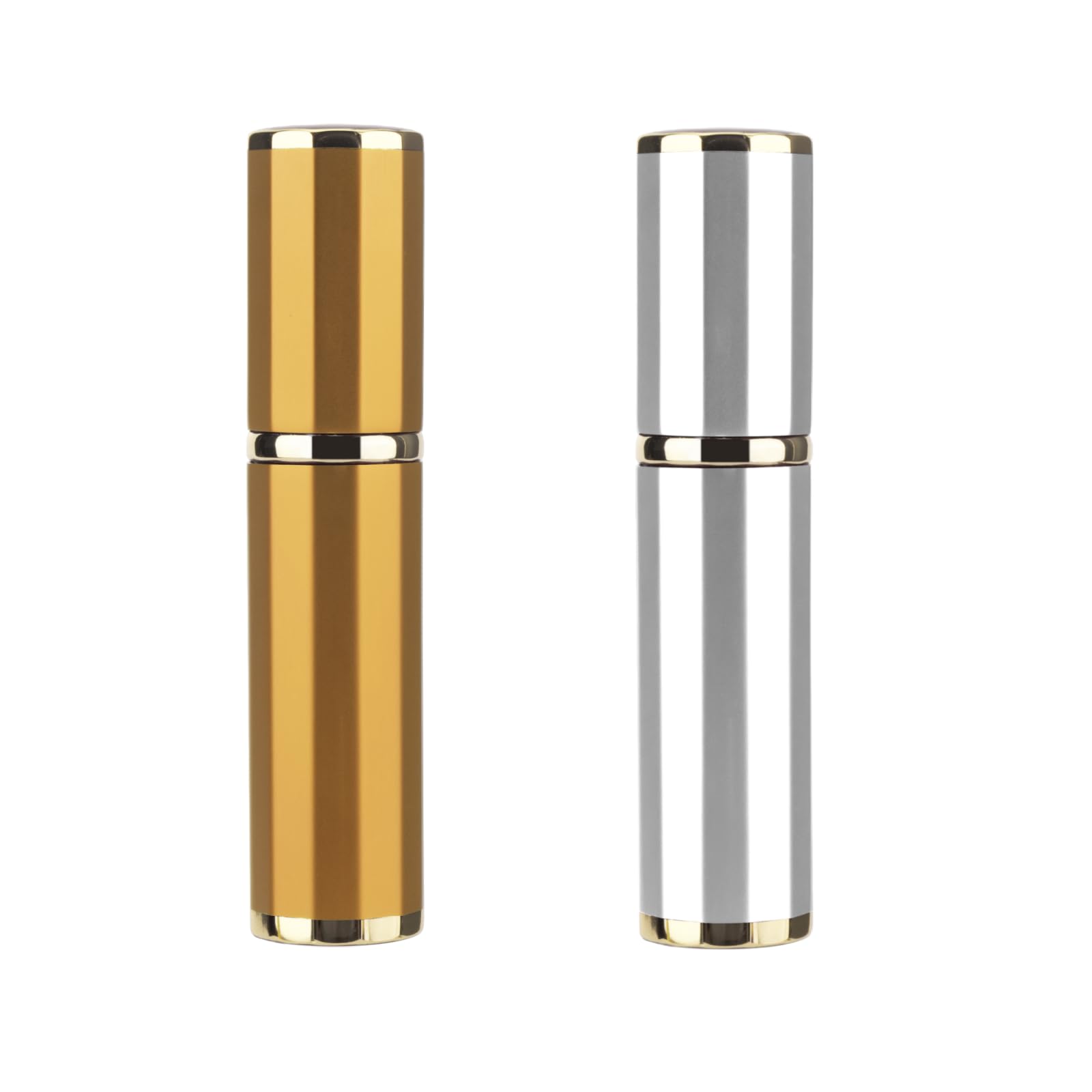 Lammcou Parfümzerstäuber 5ml für Unterwegs, Leere Parfum Zerstäuber (Golden + Siver)