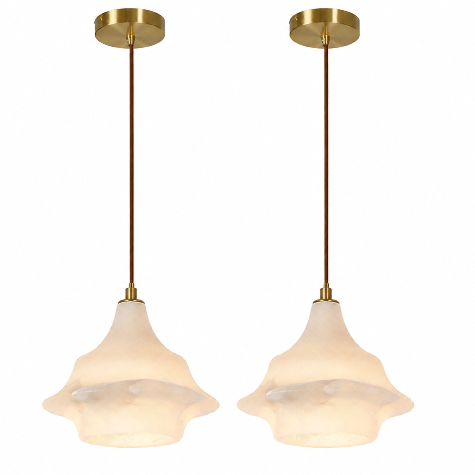 IOEDHW Floral Natural Alabaster Pendant Light Translucent Marble Stone Lamp