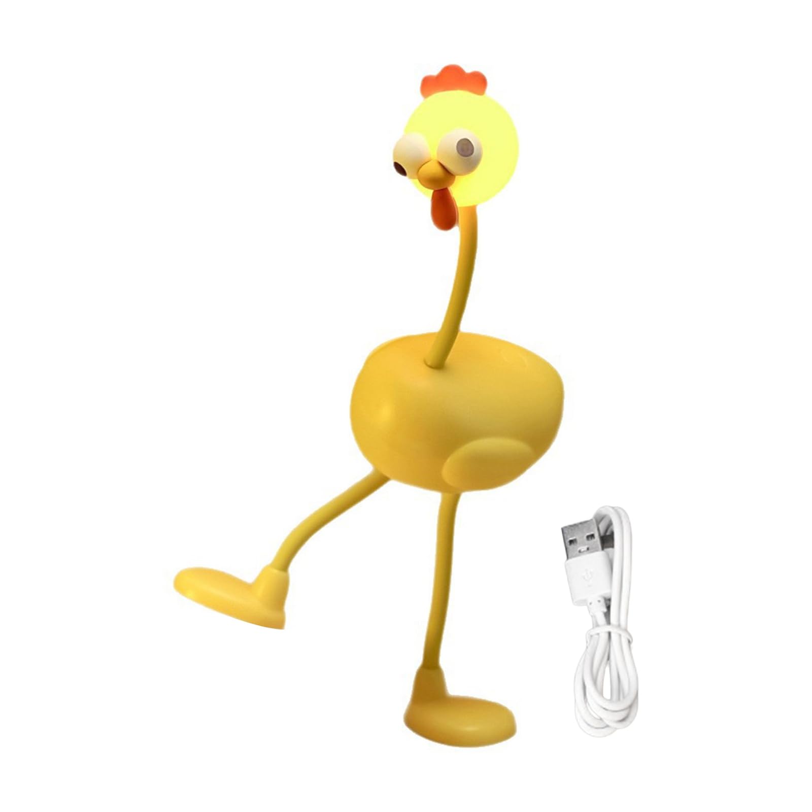Hsioluted Women's Yellow Led Lamp Touch Activated Brightness Nursery Light Texture Suitable For Baby Girls Boys Cartoon Chicken Shape Lights Childrens Bedside Lamp