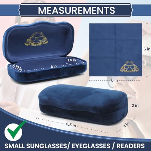 Image of Hard Shell Glasses Case w /Cloth,Velvet Reading Glass, Eyeglass Case, Lightweight, Crush-Resistant, Men & Women