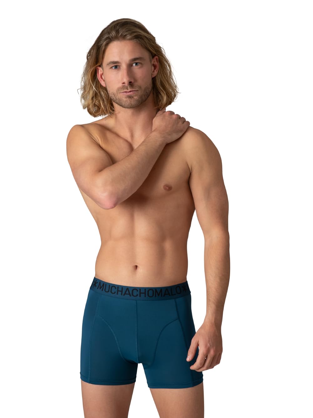 Muchachomalo Uomo Boxer 6-Pack, Tinta Unita, Microfibra, Fascia Elastica