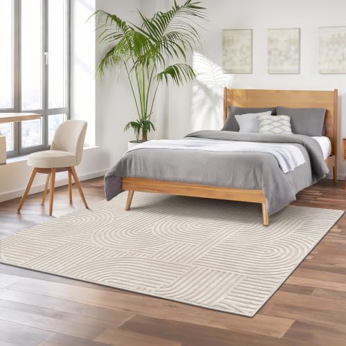 Pauwer 5x7 Area Rugs for Living Room, Modern Non Slip Washable Rug, Beige - image 8